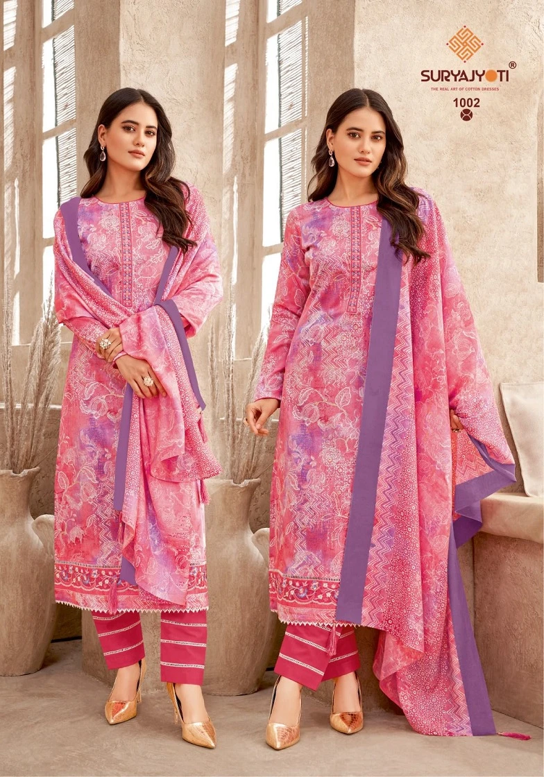 Suryajyoti Prachi Vol 1 Jaam Satin Wholesale Salwar Suit Catalog — Wholesale Salwar Suits, MPA wholesale from Surat - Gallery Image 5